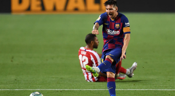 Messi irritado durante partida do Barcelona - GettyImages