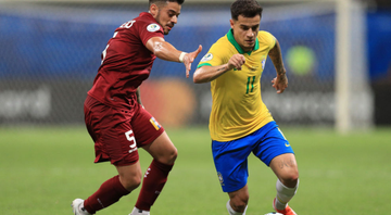 Philippe Coutinho em ação com a camisa da Seleção Brasileira - GettyImages