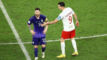 Messi e Lewandowski tiveram alguns problemas durante a partida entre Argentina e Polônia na Copa do Mundo - GettyImages
