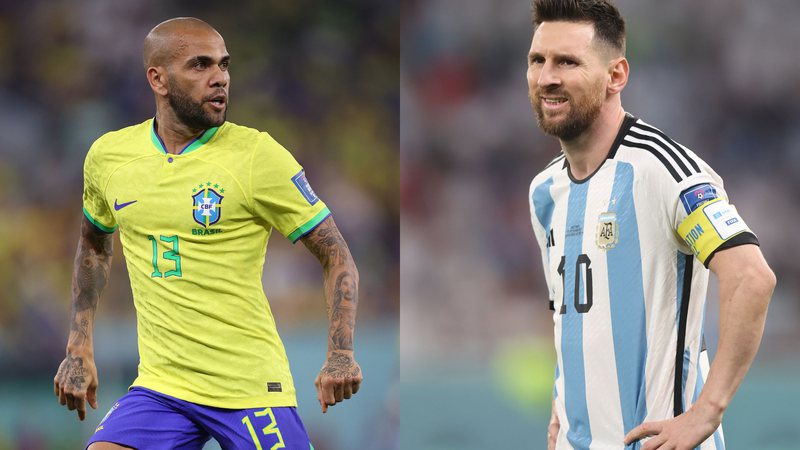 Brasil de Dani Alves pode encarar Argentina de Messi na Copa do Mundo 2022 - Getty Images
