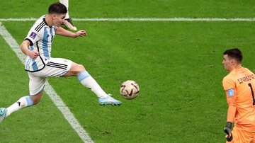 Julián Álvarez é o mais novo a marcar duas vezes em uma semifinal de Copa do Mundo, desde Pelé - Getty Images