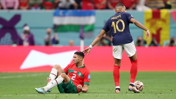 Hakimi, parça de Mbappé, abriu o jogo sobre a eliminação de Marrocos na Copa do Mundo - GettyImages