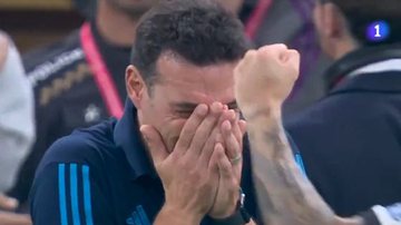 Campeão com a Argentina, Lionel Scaloni chora após título; vídeo - Reprodução