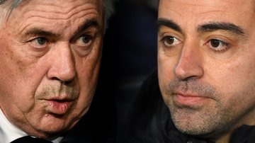 Carlo Ancelotti e Xavi, técnicos de Real Madrid e Barcelona - GettyImages