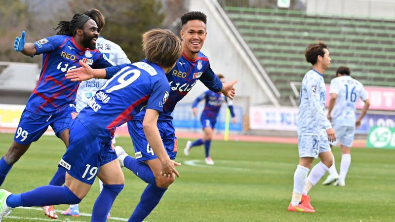 Eduardo Mancha marcou pelo Ventforet Kofu na segunda divisão japonesa - Divulgação/Ventforet Kofu