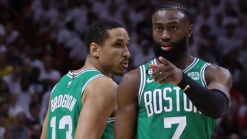 Jaylen Brown abriu o jogo sobre a partida entre Celtics e Heat; ele acredita na virada - GettyImages