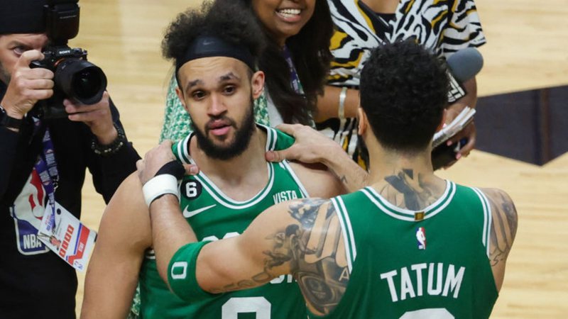 Derrick White garantiu a possibilidade de uma das maiores viradas da história da NBA na série entre Heat e Celtics - GettyImages