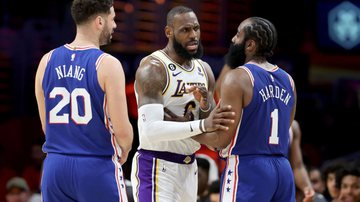 James Harden e LeBron James podem fazer uma grande parceria nos Lakers durante a próxima temporada da NBA - GettyImages