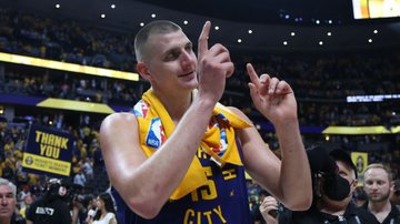 Jokic voltou a ser elogiado pelo técnico dos Nuggets após a vitória da equipe contra o Heat na final da NBA - GettyImages
