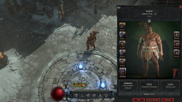 Captura de tela do personagem do Rakin, após conquistar level 100 - Captura de Tela/Diablo4