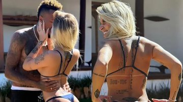 De biquíni, namorada de Éder Militão deixou tatuagens à mostra em foto trocando beijos com jogador de futebol - Reprodução Instagram