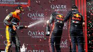 Lando Norris, Max Verstappen e Sergio Pérez no GP da Hungria pela F1 - Getty Images