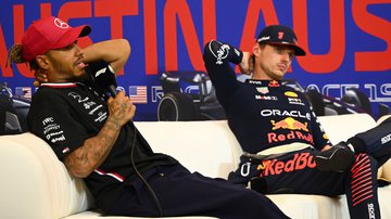 Lewis Hamilton e Max Verstappen no GP dos EUA pela F1 2023 - Getty Images