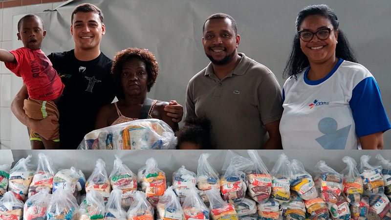 Jota de Ouro entregou cestas básicas doadas através de ação do LFA Brasil - Divulgação/LFA Brasil