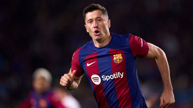 Lewandowski, camisa 9 do Barcelona - Getty Images