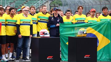 Pilotos da Fórmula 1 promovem homenagem a Ayrton Senna em Ímola - Getty Images