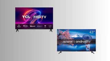 Variando entre marcas como TCL a Aiwa, reunimos algumas opções de Smart TV à venda por excelentes preços no Mercado Livre - Créditos: Reprodução/Mercado Livre