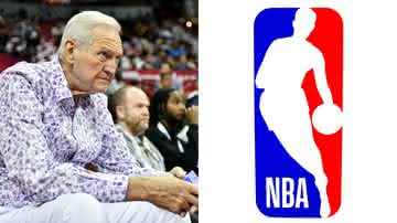 Jerry West e o logo da NBA - Getty Images