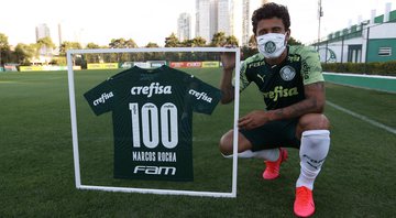Marcos Rocha ultrapassou a barreira dos 100 jogos pelo Palmeiras em 2020 - César Greco / Palmeiras