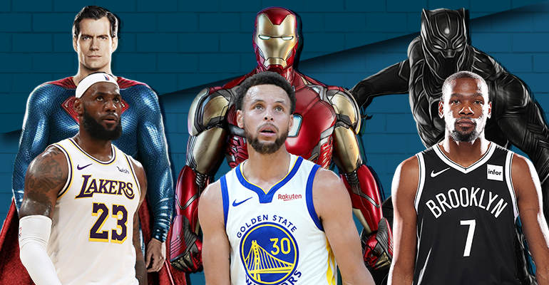 NBA e seus super-heróis: a temporada 2019/20 vai começar! - Getty images/ Divulgação Marvel e Warner Bros Pictures