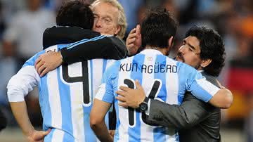 Agüero e Maradona, pela seleção argentina - GettyImages