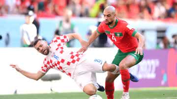 Amrabat em ação pelo Marrocos na Copa do Mundo - GettyImages
