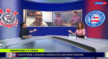Interfone de Ana Thais Matos durante programa ‘Troca de Passes’ - Transmissão/ SporTV