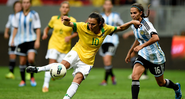 Jogadoras de Brasil e Argentina em amistoso - GettyImages