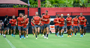 Jogadores do Flamengo durante o treinamento - Marcelo Cortes/Flamengo/Flickr