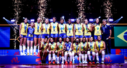 Jogadoras do Brasil ao término da Liga das Nações - FIVB/Fotos Públicas