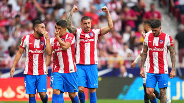 Atlético de Madrid comemorando o gol diante do Sevilla no Campeonato Espanhol - GettyImages