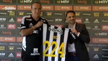 Cuca foi apresentado pelo Atlético-MG e o treinador quer voltar a vencer com a camisa do Galo - Transmissão Galo TV