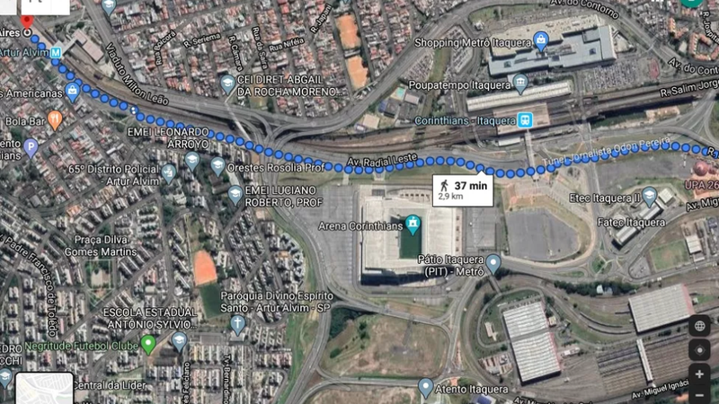Avenida na Zona Leste de São Paulo recebe nome de grande clube paulista - Google Maps