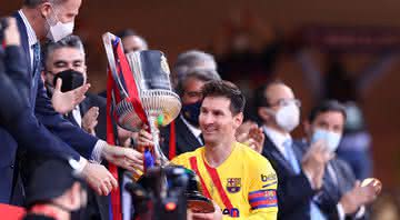Mesmo com título da Copa do Rei, Messi ainda não sabe se vai ficar no Barcelona, mas o presidente catalão está confiante - GettyImages