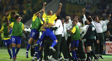 Jogadores do Brasil comemorando a conquista da Copa do Mundo de 2022 - GettyImages