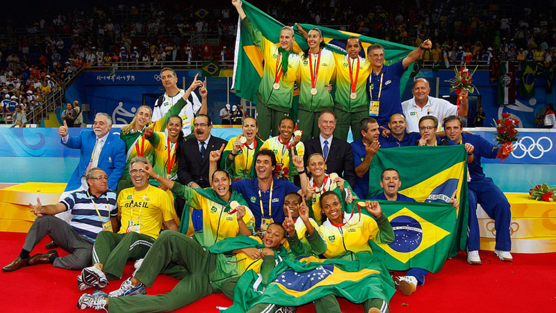 Jogadoras de vôlei campeãs olímpicas em Pequim 2008 - GettyImages