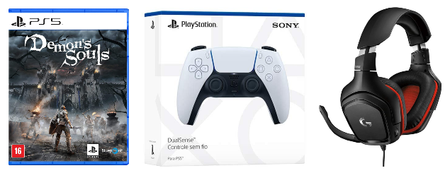 Controle PlayStation 5, headset gamer, teclado e jogos em alta na Amazon - Reprodução/Amazon