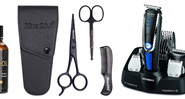 Cuidados pessoais: barbeadores, pomadas modeladoras, shampoos e tônicos disponíveis na Amazon - Reprodução/Amazon