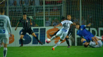 Pelo Santos, Diogo já atuou e marcou contra o Corinthians - Transmissão TV Globo