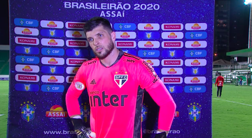 Tiago Volpi, goleiro do São Paulo - Transmissão TV Globo