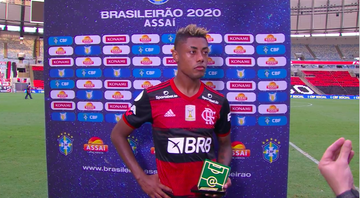 Bruno Henrique, atacante do Flamengo - Transmissão TV Globo