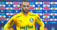 Weverton foi um dos nomes mais expressivos do Palmeiras na partida - Transmissão TV Globo