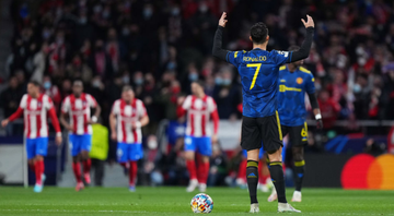 Cristiano Ronaldo não conseguiu ajudar o Manchester United na partida diante do Atlético de Madrid - GettyImages