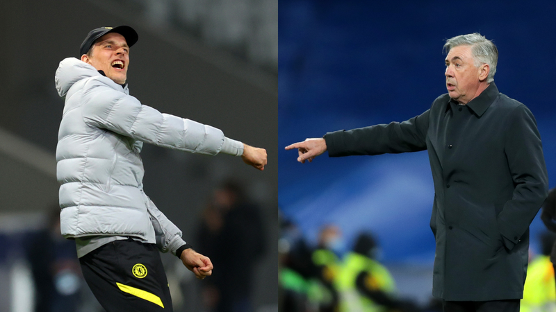 Thomas Tuchel e Carlo Ancelotti, treinadores da partida (E/D) - Getty Images