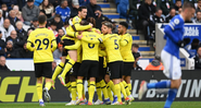 Jogadores do Chelsea comemorando o gol diante do Leicester pela Premier League - GettyImages
