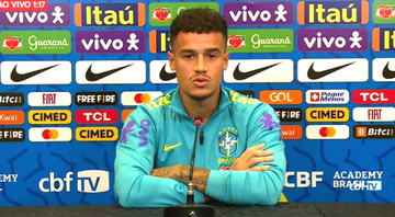 Coutinho durante entrevista coletiva pela Seleção Brasileira - Reprodução/Youtube CBF TV