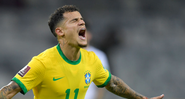 Philippe Coutinho, jogador da Seleção Brasileira comemorando após o gol - GettyImages