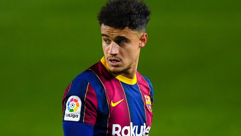 Coutinho, jogador do Barcelona em campo pelo clube espanhol - GettyImages