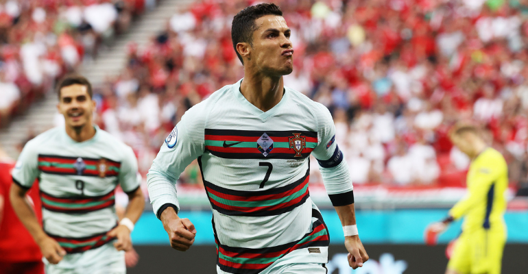 Cristiano Ronaldo marcou duas vezes na vitória de Portugal sobre a Hungria - Getty Images