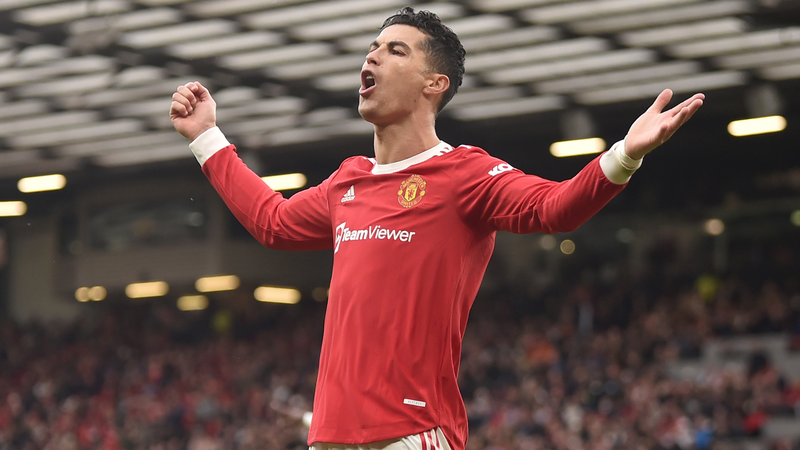 Cristiano Ronaldo comemorando o gol pelo United - GettyImages